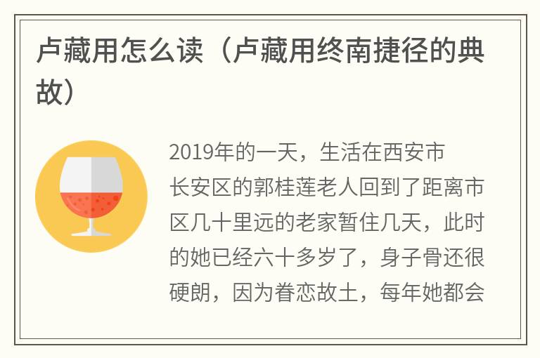 卢藏用怎么读（卢藏用终南捷径的典故）