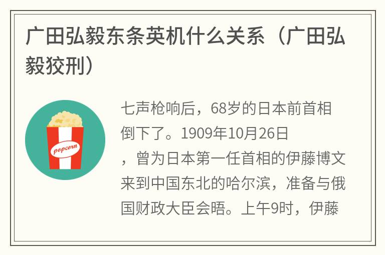广田弘毅东条英机什么关系（广田弘毅狡刑）
