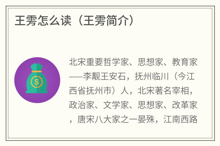 王雱怎么读（王雱简介）