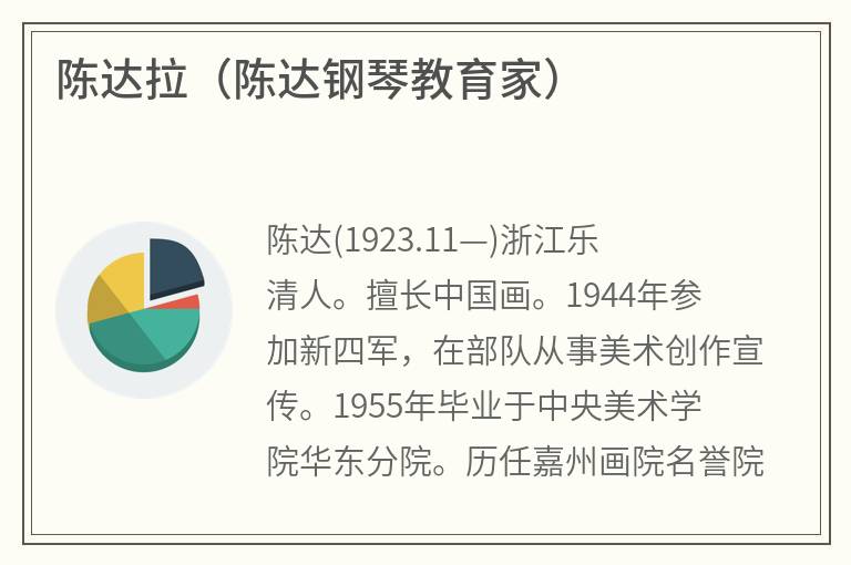 陈达拉（陈达钢琴教育家）