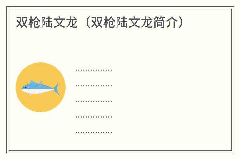 双枪陆文龙（双枪陆文龙简介）