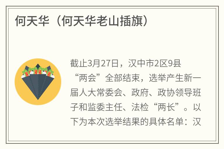 何天华（何天华老山插旗）