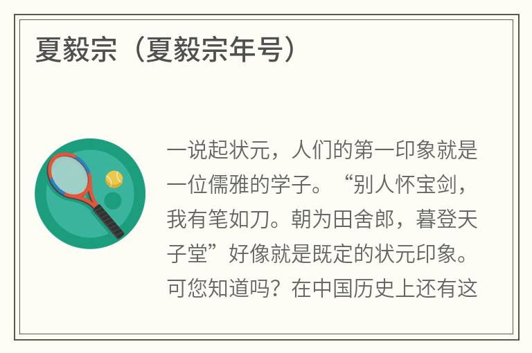 夏毅宗（夏毅宗年号）