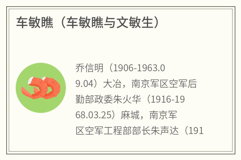 车敏瞧（车敏瞧与文敏生）