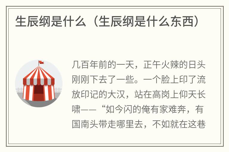 生辰纲是什么（生辰纲是什么东西）
