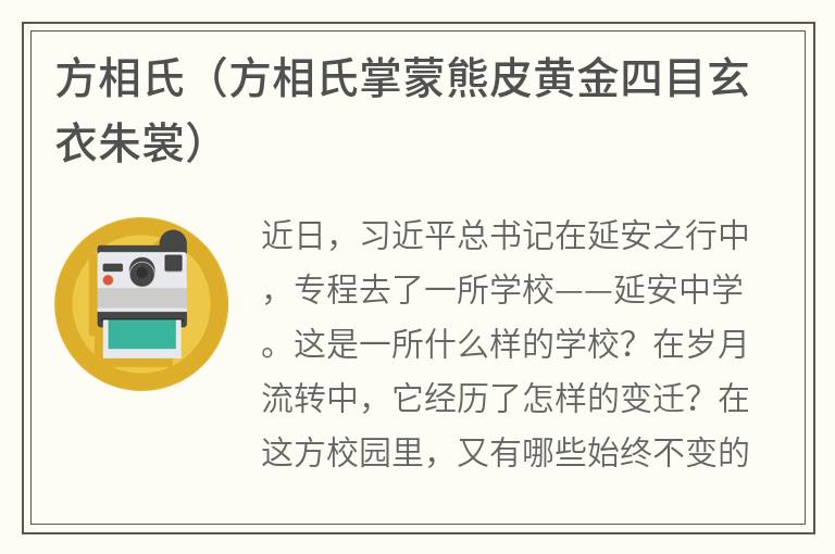 方相氏（方相氏掌蒙熊皮黄金四目玄衣朱裳）