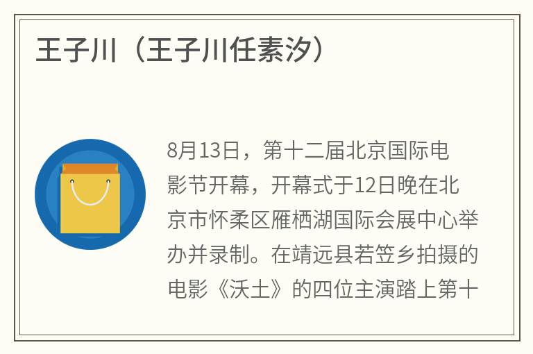王子川（王子川任素汐）