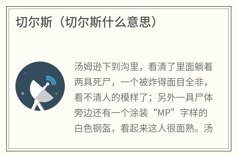 切尔斯（切尔斯什么意思）