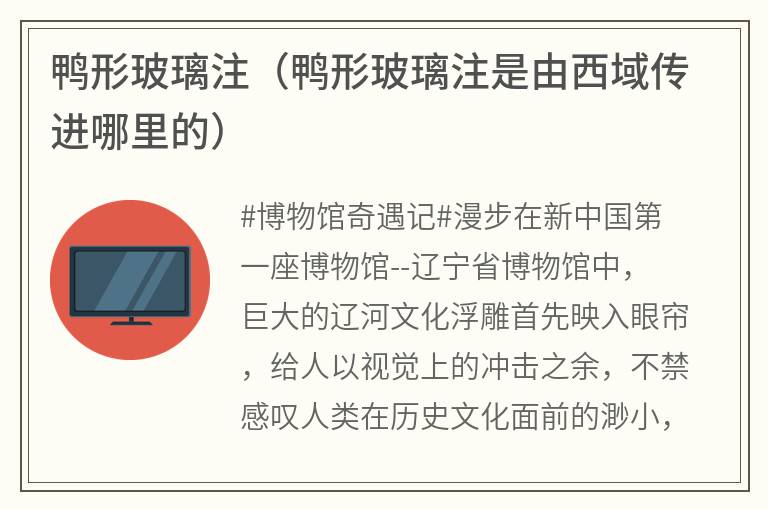 鸭形玻璃注（鸭形玻璃注是由西域传进哪里的）