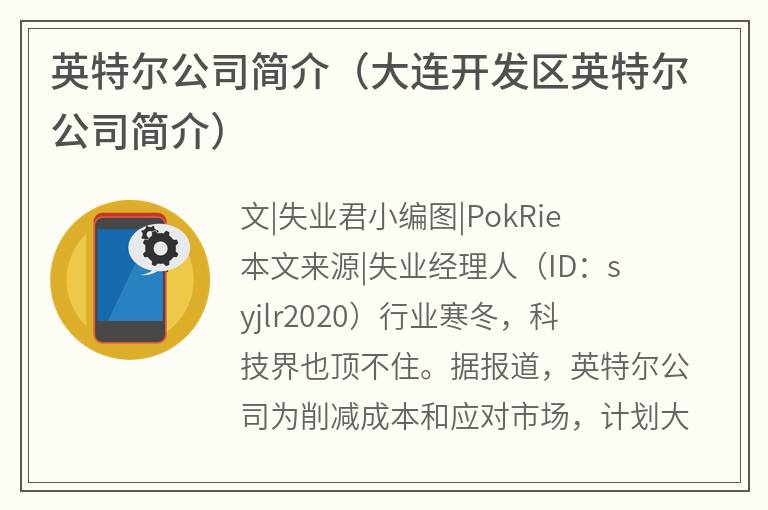 英特尔公司简介（大连开发区英特尔公司简介）