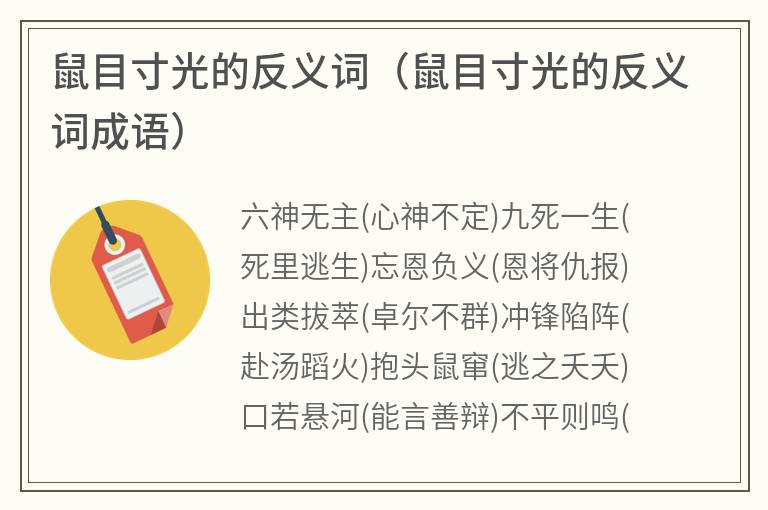 鼠目寸光的反义词（鼠目寸光的反义词成语）