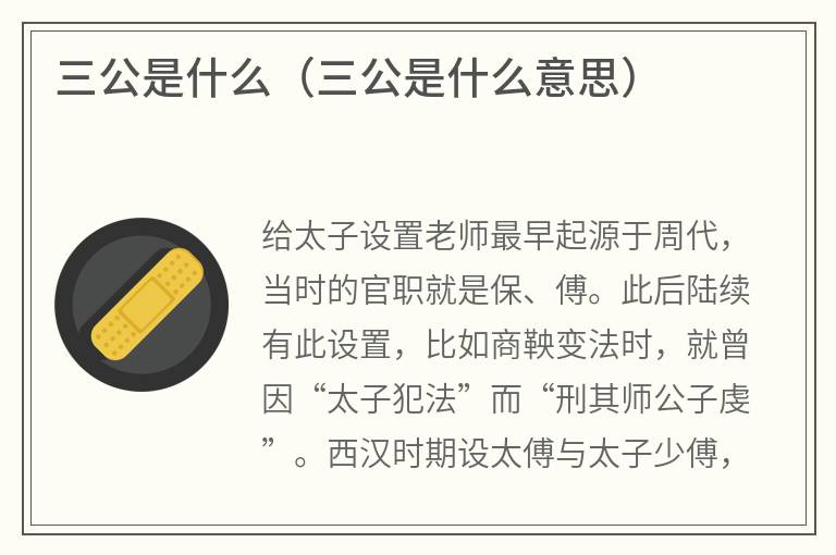 三公是什么（三公是什么意思）