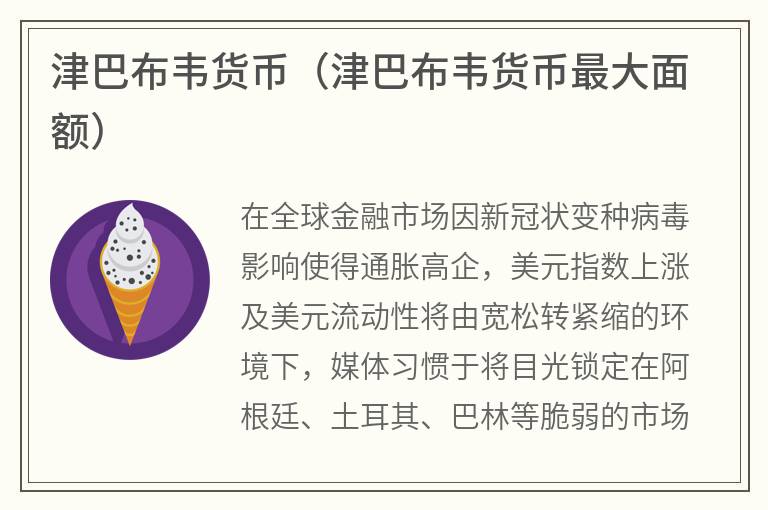 津巴布韦货币（津巴布韦货币最大面额）