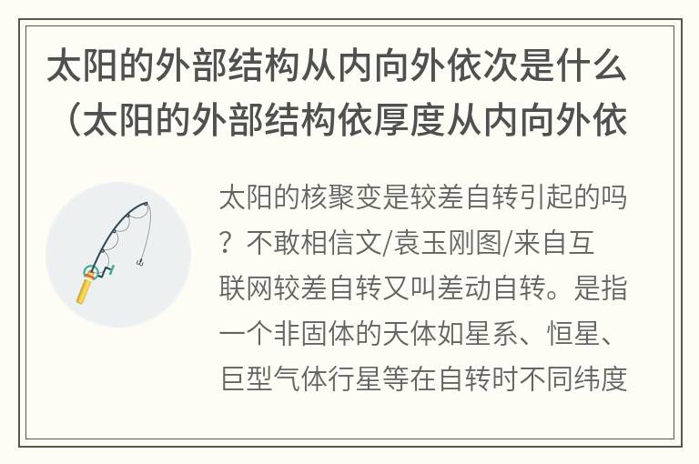 太阳的外部结构从内向外依次是什么（太阳的外部结构依厚度从内向外依次是什么）