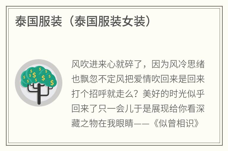 泰国服装（泰国服装女装）