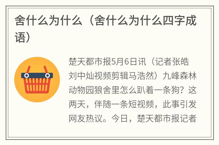 舍什么为什么（舍什么为什么四字成语）