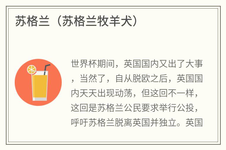 苏格兰（苏格兰牧羊犬）
