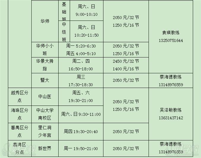 广州劲德武术国学馆课程安排