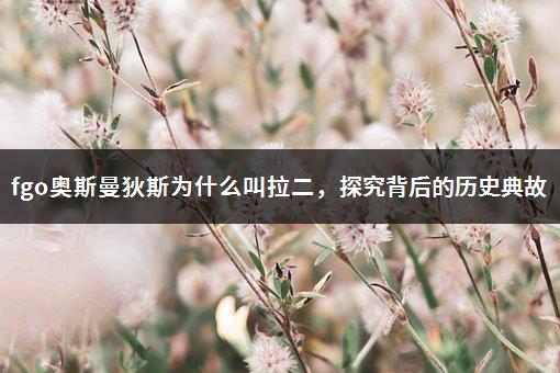 fgo奥斯曼狄斯为什么叫拉二，探究背后的历史典故-1