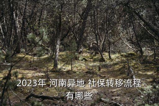 2023年 河南异地 社保转移流程有哪些