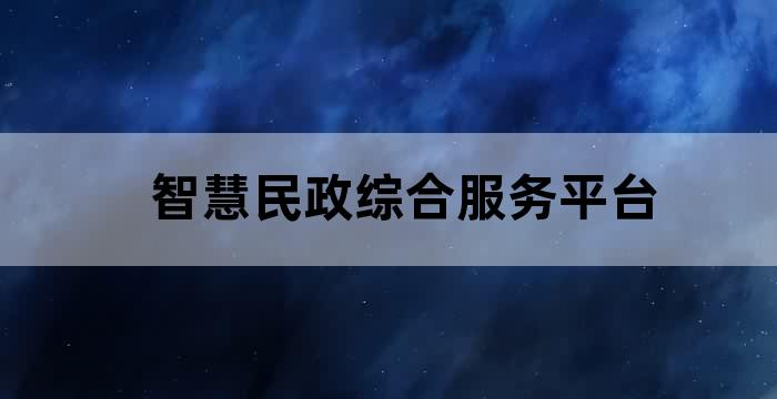 智慧民政综合服务平台