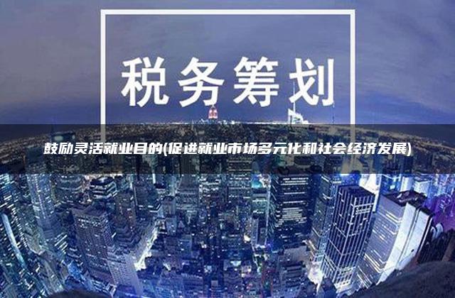 鼓励灵活就业目的(促进就业市场多元化和社会经济发展)