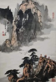 车天德  【终生保真】【惠友精品】【已立轴装裱】 (1936-2014)，山东青岛人，山东教育出版社总编室副主任、编审，画家， 擅长中国画。 作品有《沂蒙凯歌》、《希伯在沂蒙》、《江山春晓》 、《江清月近人》、《古柏百图》等。 出版有《车天德国画选》等。