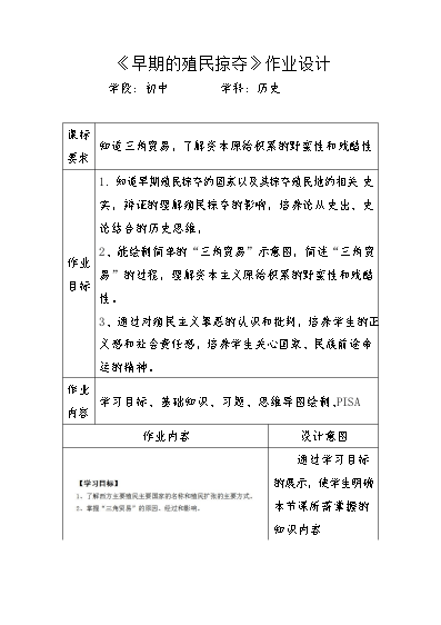 初中历史作业设计成果_初中历史作业设计研究_初中历史作业设计的有效性研究