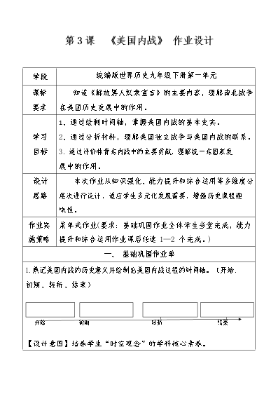 初中历史作业设计成果_初中历史作业设计研究_初中历史作业设计的有效性研究