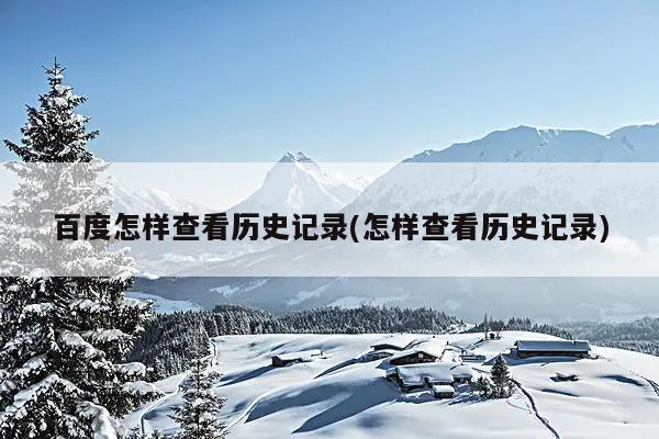 百度怎样查看历史记录(怎样查看历史记录)