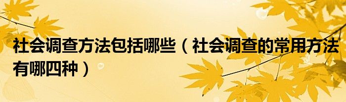 社会调查的方法主要有_社会调查的主要方法有_调查社会方法主要有哪些