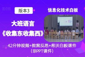 幼儿园大班语言《收集东收集西》公开课优质课教案+希沃白板课件+教案反思