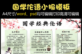 2021年国学小报孔子经典论语电子手抄报模板