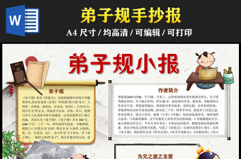 2023弟子规手抄报古风经典国学传统弟子规作者介绍电子小报模板