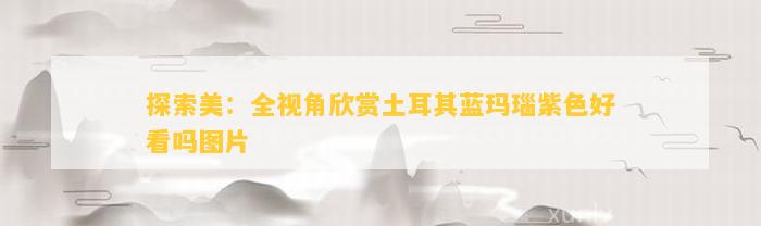 探索美：全视角欣赏土耳其蓝玛瑙紫色好看吗图片