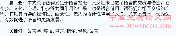 社会语言学视角下中式英语热词现象探究