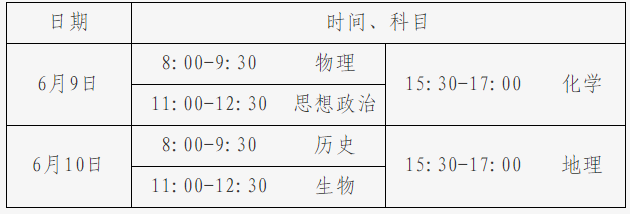 学考等级考时间安排