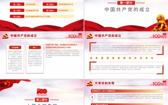 2021百年党史上的几个重要关头PPT建党100周年党史教育专题党课课件PPT模板